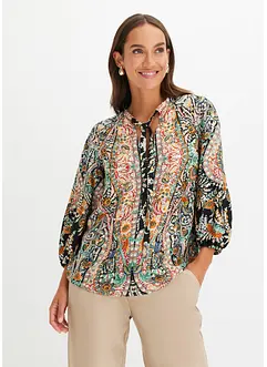 Blouse imprimée en satin fluide, bonprix