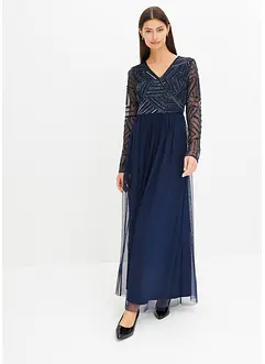 Robe longue à broderie de sequins, bonprix