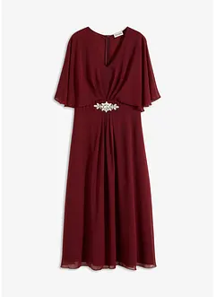 Robe midi en crêpe fin avec strass, bonprix