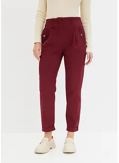 Pantalon en twill léger, paper bag, bonprix