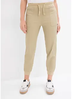 Pantalon en twill à taille élastiquée, bonprix