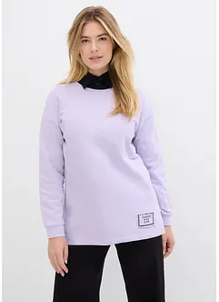 Sweat en coton mélangé, coupe courte devant longue derrière, bonprix