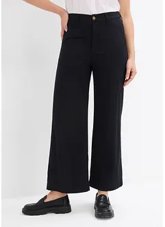 Pantalon large 100% coton, taille haute, bonprix