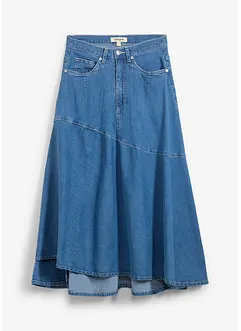 Jupe midi en jean, taille haute, bonprix