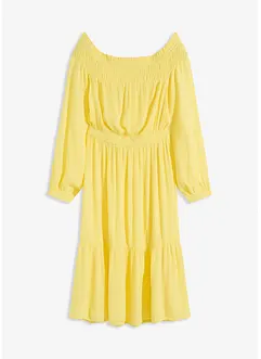 Robe à col Bardot en viscose texturée, bonprix