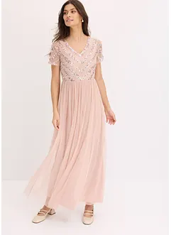 Robe longue brodée de sequins, bonprix