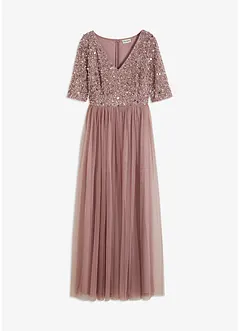 Robe longue avec broderie en sequins, bonprix