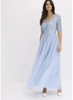 Robe longue avec broderie en sequins, bonprix