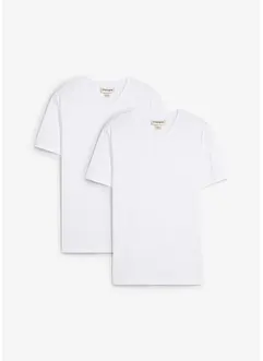 Lot de 2 T-shirts 100% coton, slim, bonprix