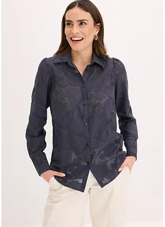 Blouse en crêpe jacquard, bonprix