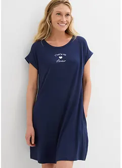 Robe en jersey viscose extensible avec broderie poitrine, bonprix