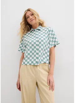 Blouse manches courtes à carreaux, bonprix