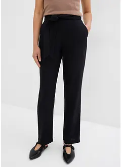 Pantalon taille élastiquée dans un léger mélange lin-viscose, bonprix