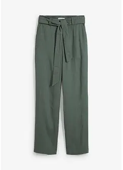 Pantalon taille élastiquée dans un léger mélange lin-viscose, bonprix