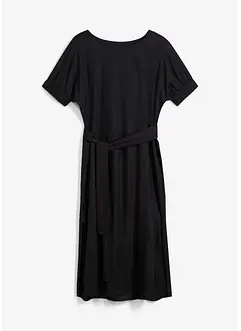 Robe midi avec ceinture et manches à finitions élastiquées, bonprix