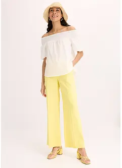 Pantalon palazzo en lin mélangé aérien, bonprix