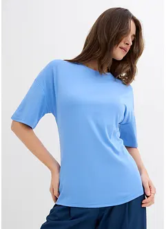T-shirt avec fermeture zippée en viscose mélangée, bonprix