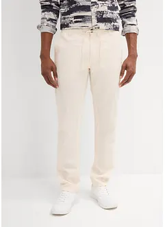 Pantalon chino avec lin, Regular, droit, bonprix