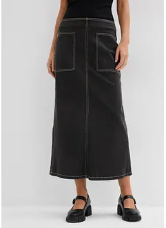 Jupe midi en jean, taille normale, bonprix