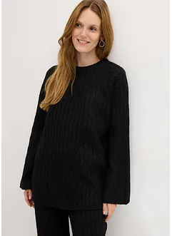 Pull oversize en maille torsadée, bonprix