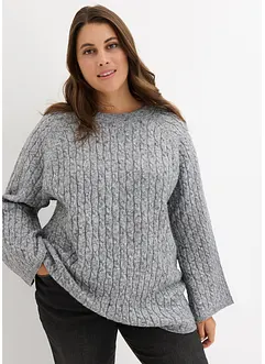 Pull oversize en maille torsadée, bonprix