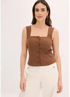 Top blouse boutonné, bonprix