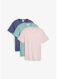 Lot de 3 T-shirts col V, bonprix
