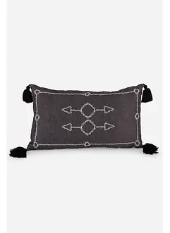 Coussin déco brodé avec glands, bonprix