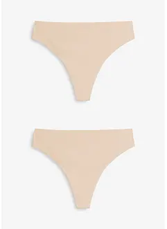 Lot de 2 strings taille haute en matière brillante, bonprix