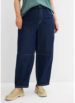 Jean Balloon taille haute et élastiquée, ultra doux, raccourci, bonprix