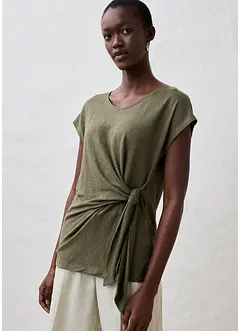T-shirt cache-cœur, 100% lin, bonprix