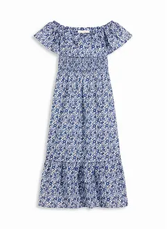 Robe midi à col Bardot en coton léger, bonprix