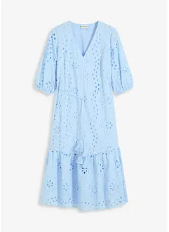 Robe midi à broderies anglaises, bonprix