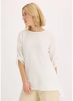 Blouse texturée avec bande de dentelle, bonprix