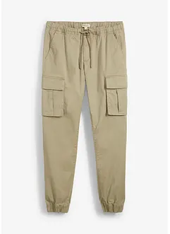 Pantalon droit loose à poches cargo et taille élastiquée, bonprix