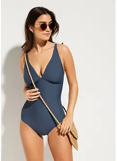 Maillot 1 pièce sculptant à encolure V, maintien léger, bonprix