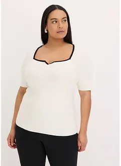 Pull  en maille fine avec bande contrastante, bonprix