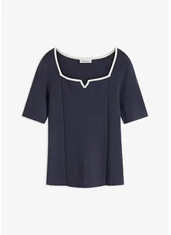 Pull  en maille fine avec bande contrastante, bonprix