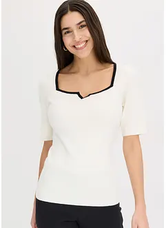 Pull  en maille fine avec bande contrastante, bonprix