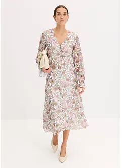 Robe midi en mesh imprimée, bonprix