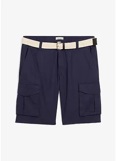 Bermuda cargo avec lin et ceinture, Regular, bonprix