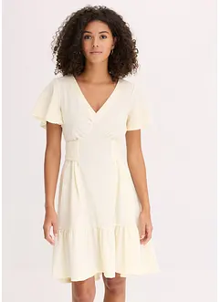 Robe légère en jersey crêpe avec manches papillon, bonprix