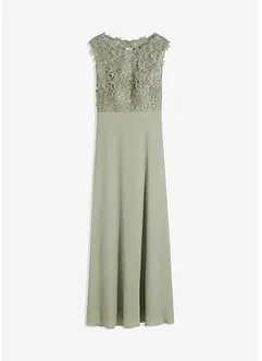Robe longue avec empiècement dentelle, bonprix