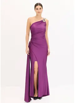 Robe longue avec fronces et applications de strass, bonprix