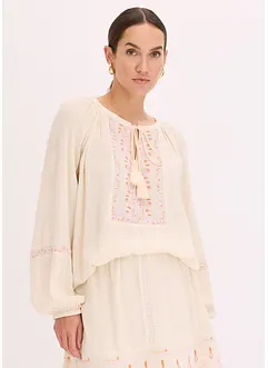 Blouse oversize à broderies, bonprix