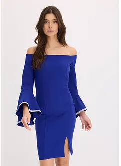 Robe col Bardot en crêpe texturé, bonprix