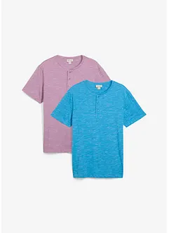 Lot de 2 T-shirts col tunisien, bonprix