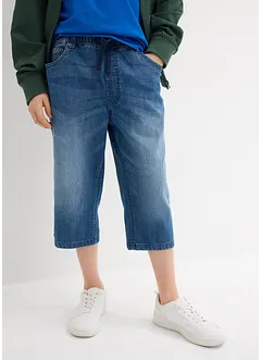 Bermuda long en jean, taille extensible, slim, bonprix