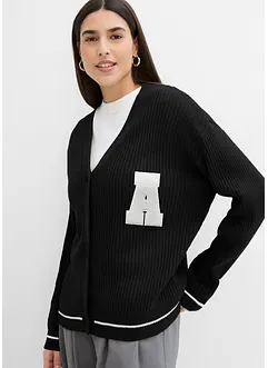 Gilet oversize en maille avec broderie, bonprix