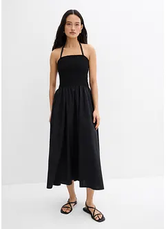 Robe longue à empiècement smocké, bonprix